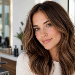Цвет волос для ореховых глаз с теплыми шоколадно-карамельными бликами